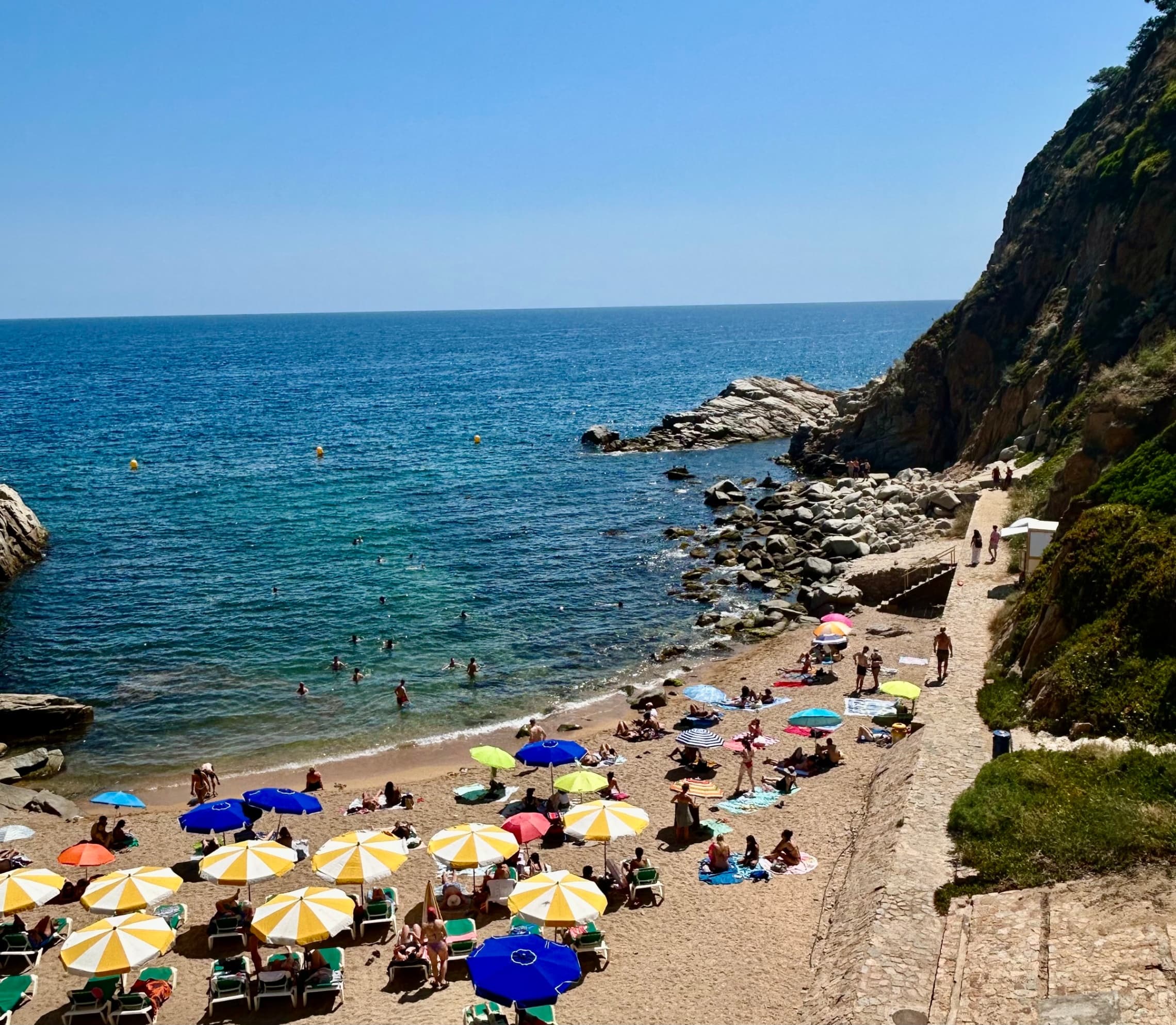 Turquoise water and rocky coastline of Costa Brava, Catalonia