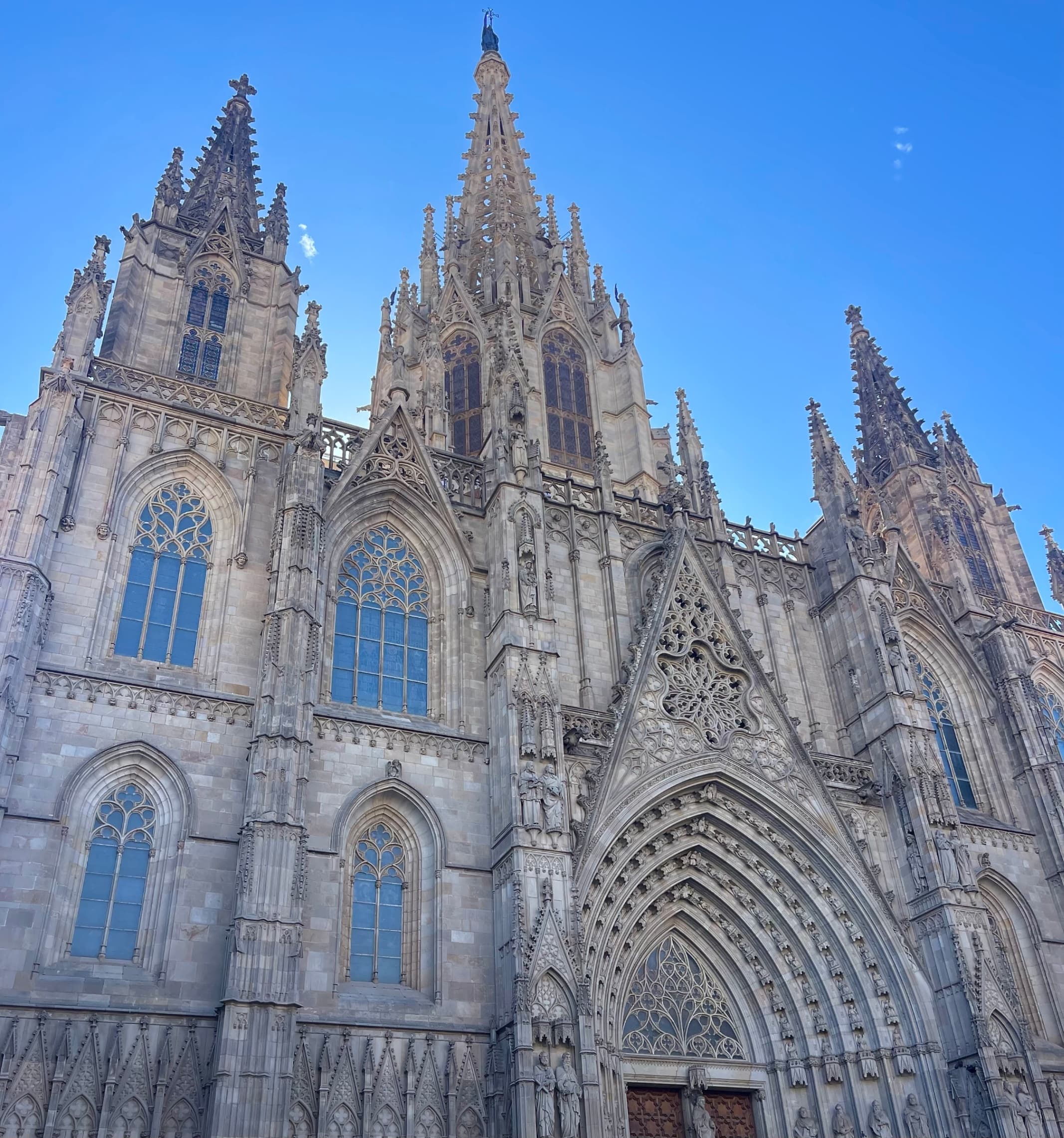 Barcelona Cathedral in the Gothic Quarter, Gothic architecture facade